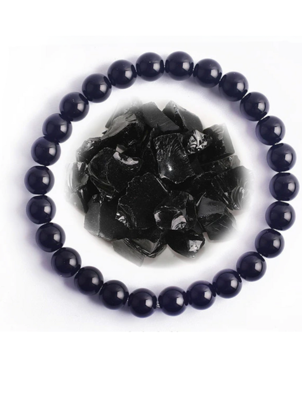 Bracelet de perles d'obsidienne
