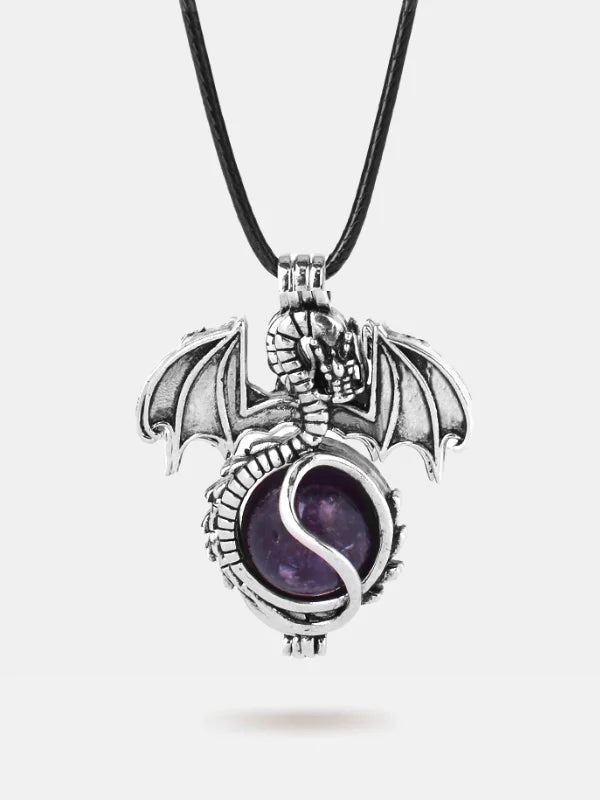 Amethyst Dragon Necklace - Amethyst
