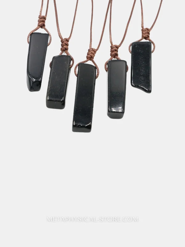 Crystal Slice Necklace Obsidian