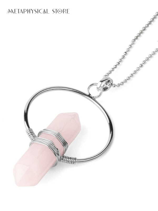 Hexagonal crystal necklace