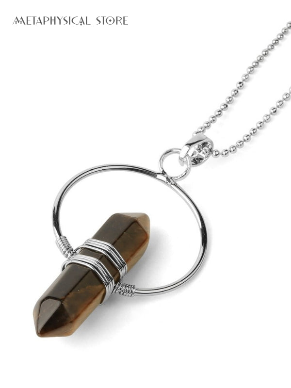 Hexagonal crystal necklace