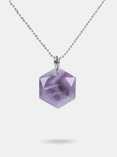 Hexagonal quartz crystal pendant