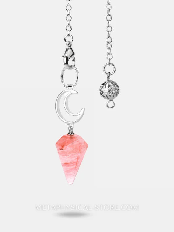 Moon Pendulum - Watermelon crystal