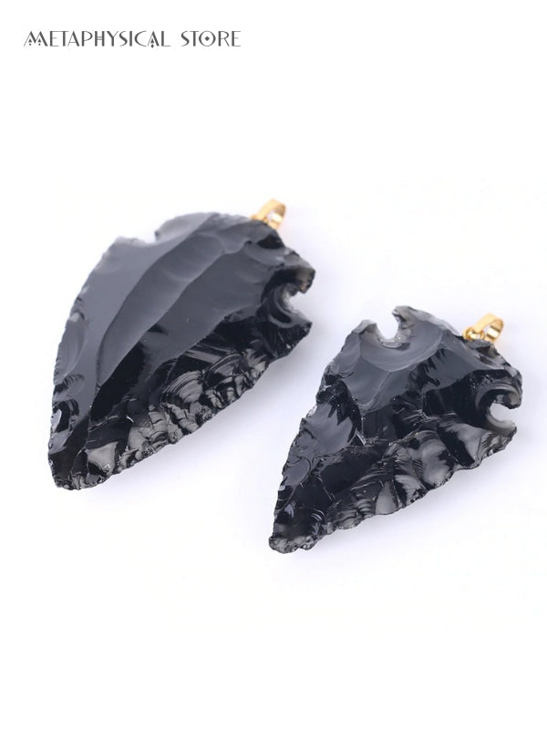 Obsidian arrowhead necklace