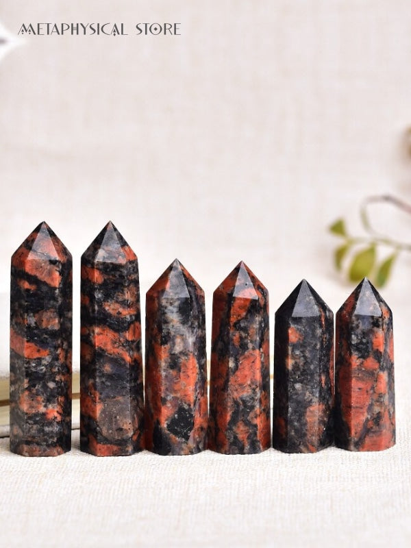 Red labradorite tower