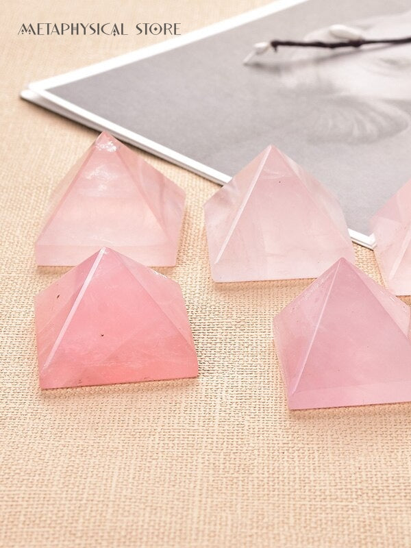 Rose quartz pyramid