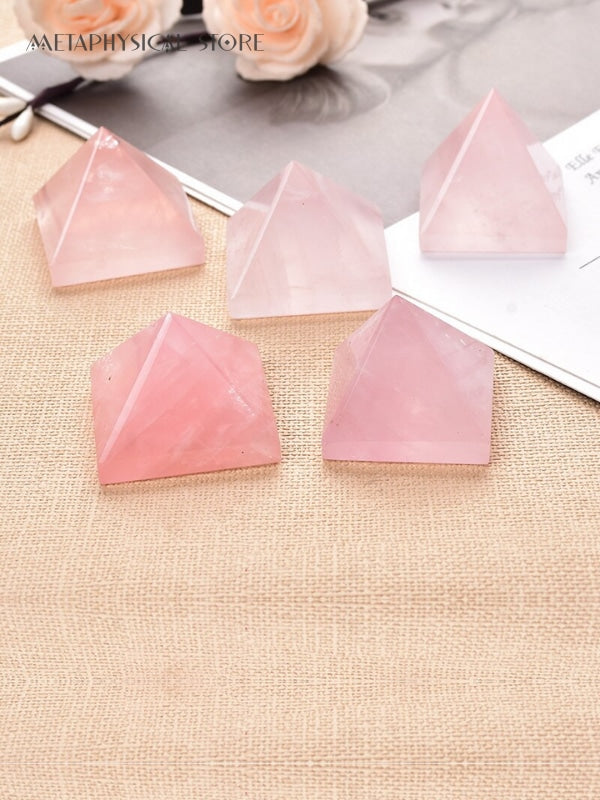 Rose quartz pyramid