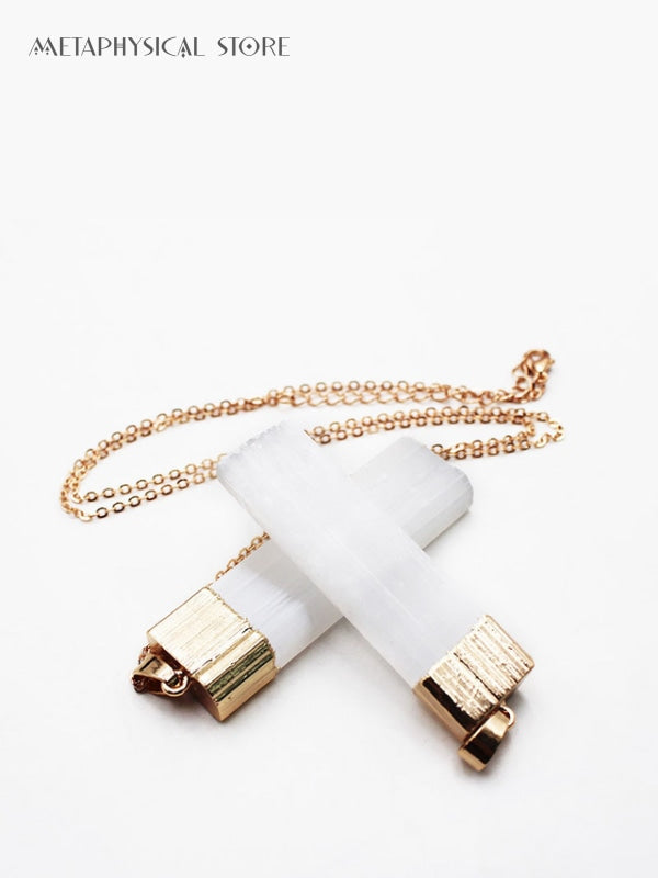 Selenite necklace