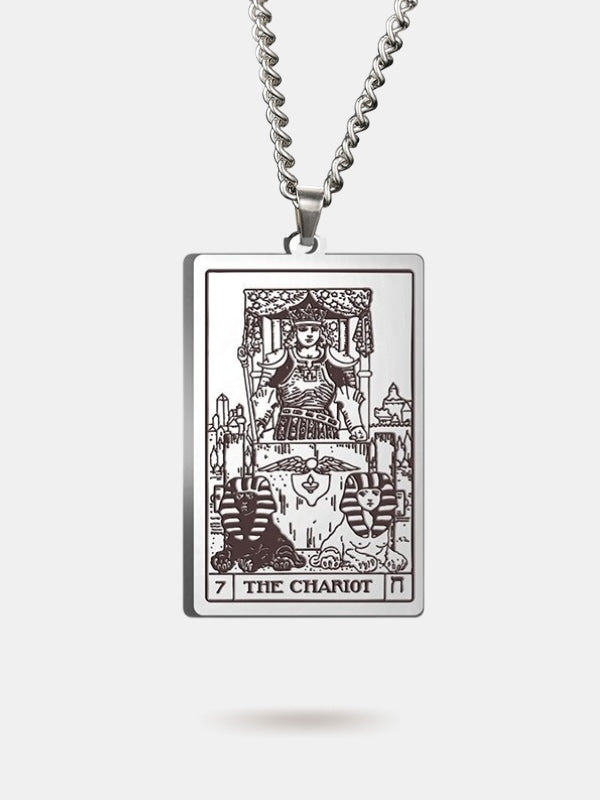 The Chariot tarot card necklace