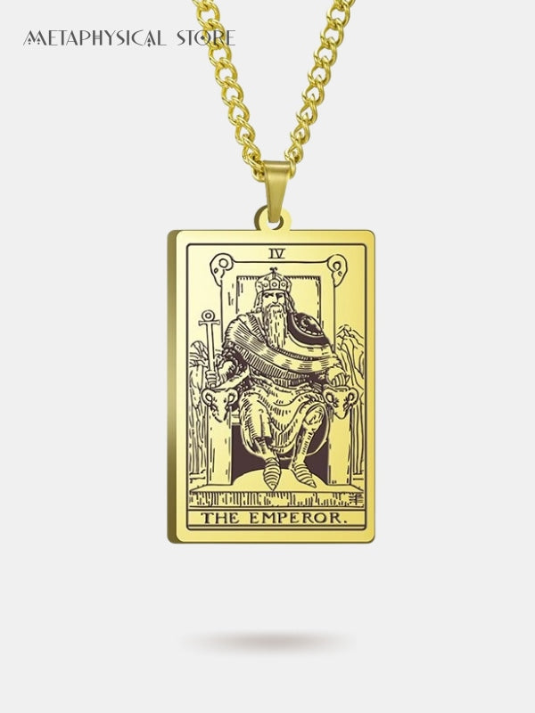 The Emperor tarot card necklace
