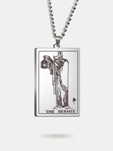 The Hermit tarot card necklace
