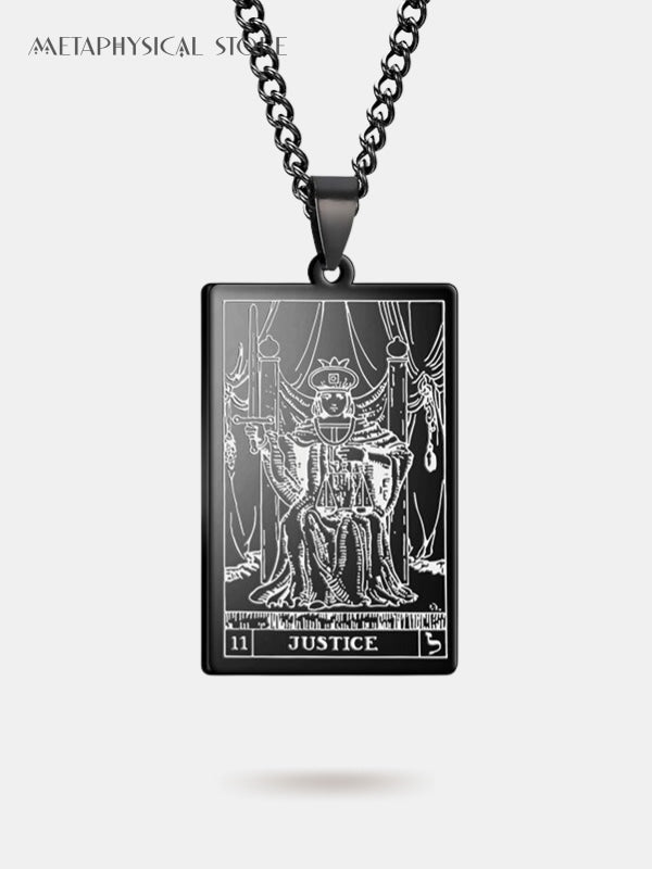 The Justice tarot card necklace