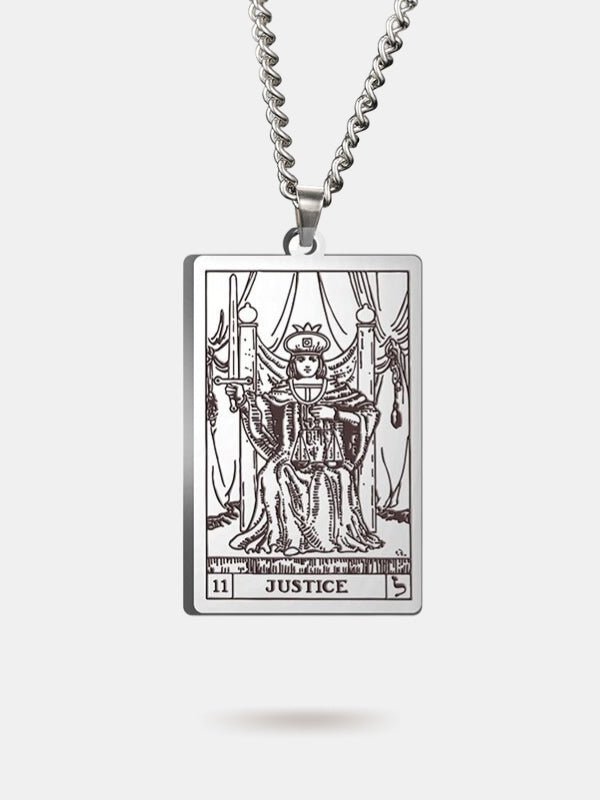 The Justice tarot card necklace