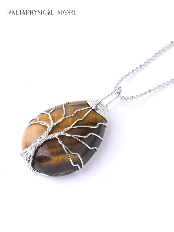Tree of life crystal necklace