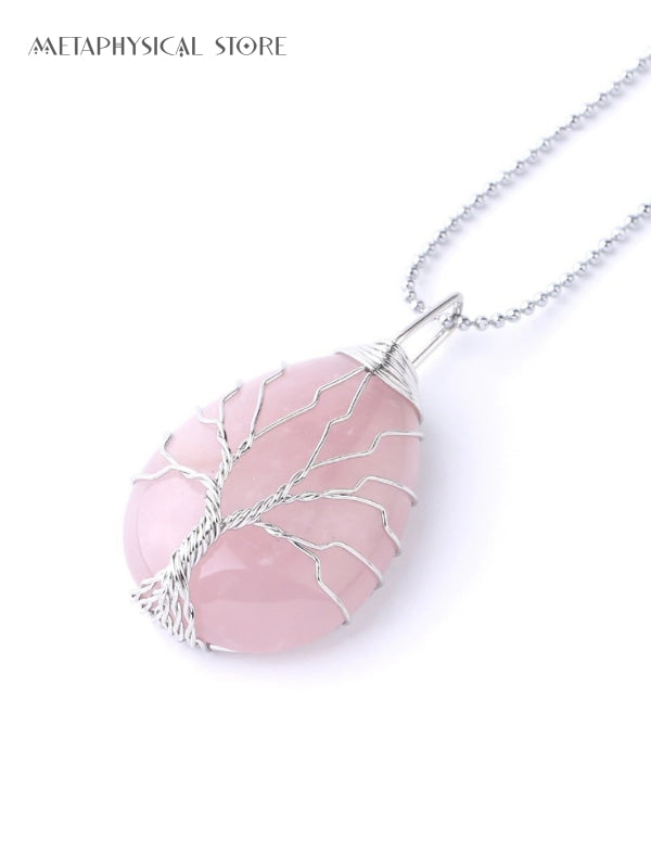 Tree of life crystal necklace