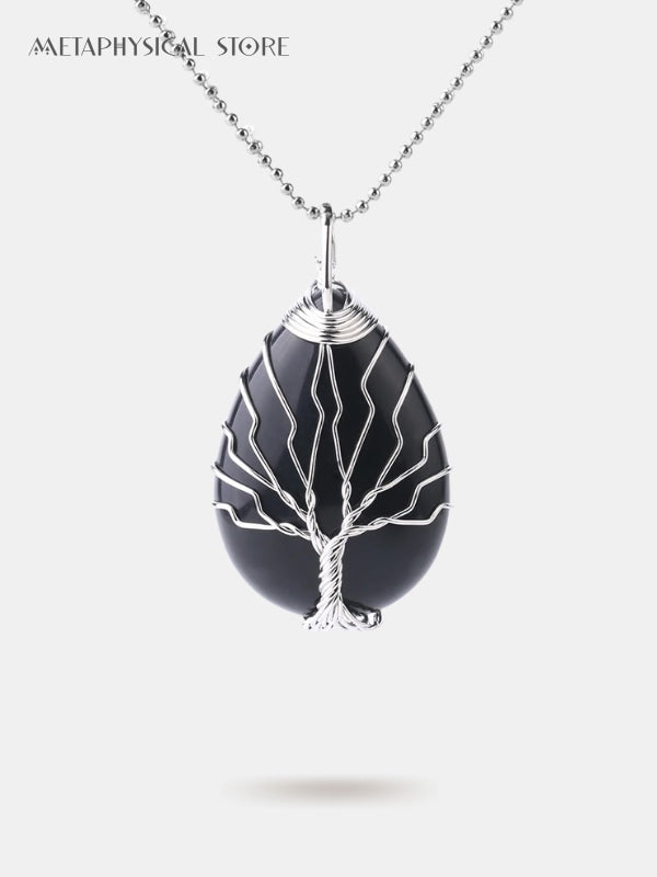 Tree of life crystal necklace