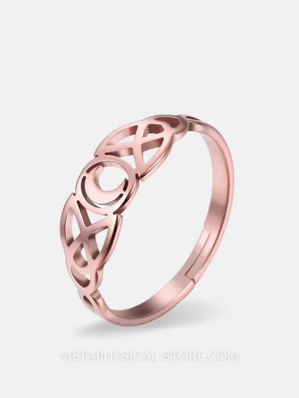 Triple Moon Ring - Resizable / Rose gold