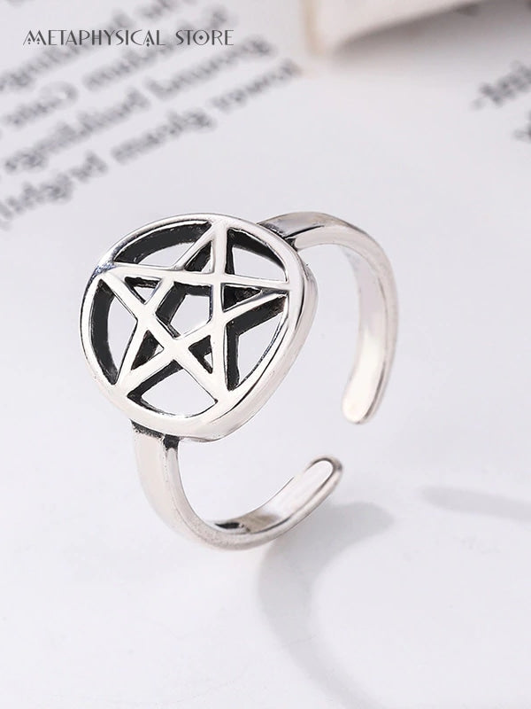Wiccan pentacle ring