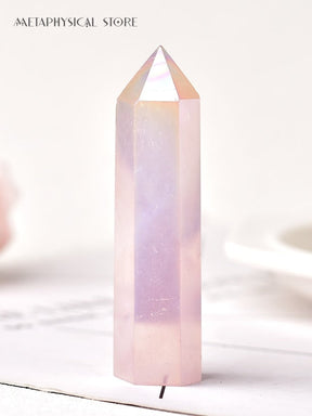 Aura rose quartz tower