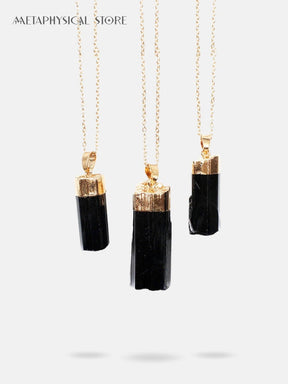 Black tourmaline necklace gold