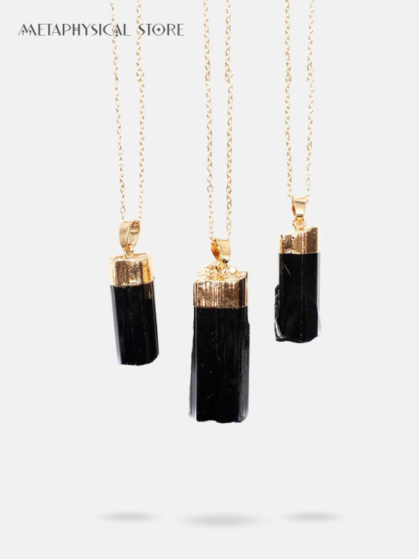 Black tourmaline necklace gold