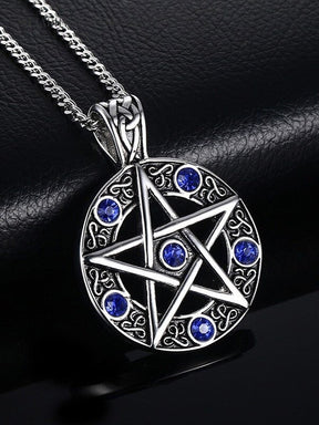 Blue Pentacle necklace