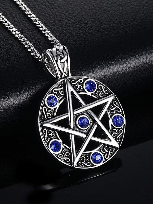 Blue Pentacle necklace
