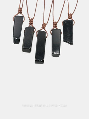 Crystal Slice Necklace Obsidian