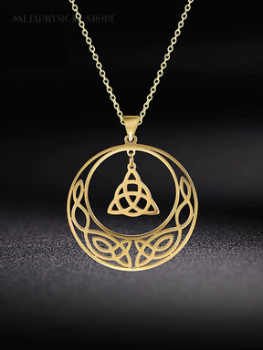 Gold trinity knot necklace