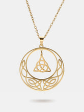 Gold trinity knot necklace