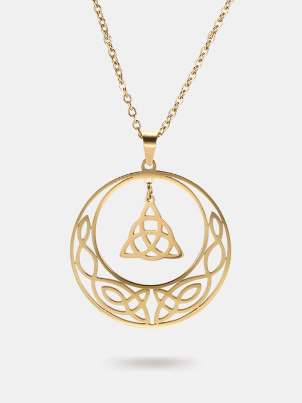 Gold trinity knot necklace