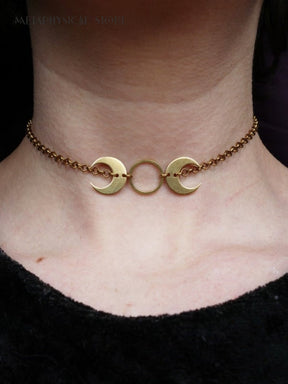 Gold witch necklace