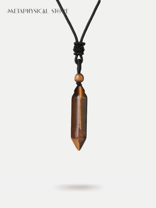 Healing point crystal necklace