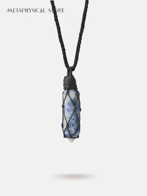 Hexagon gemstone necklace