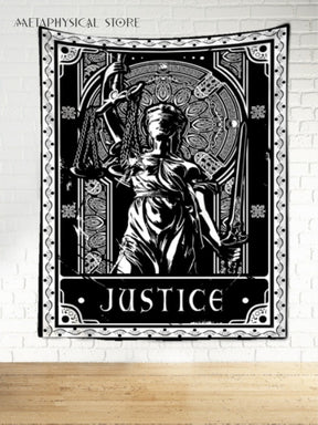 Justice tarot card tapestry