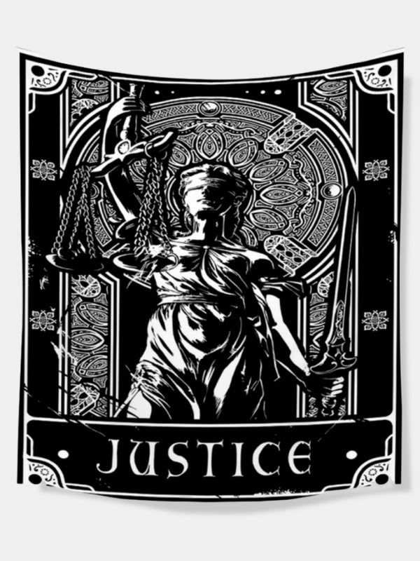 Justice tarot card tapestry