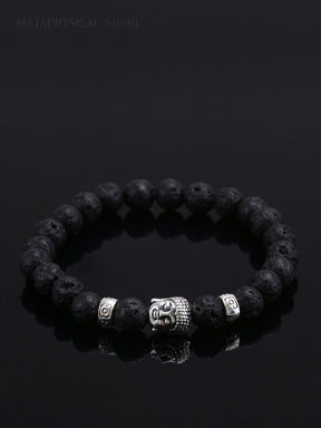 Lava rock Buddha bracelet