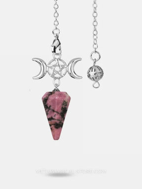 Pentacle Pendulum - Rhodonite