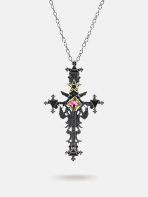 Pentagram cross necklace