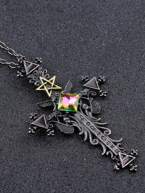 Pentagram cross necklace