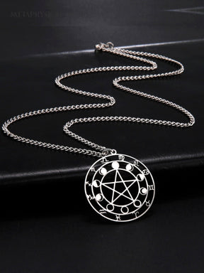 Pentagram zodiac symbols necklace