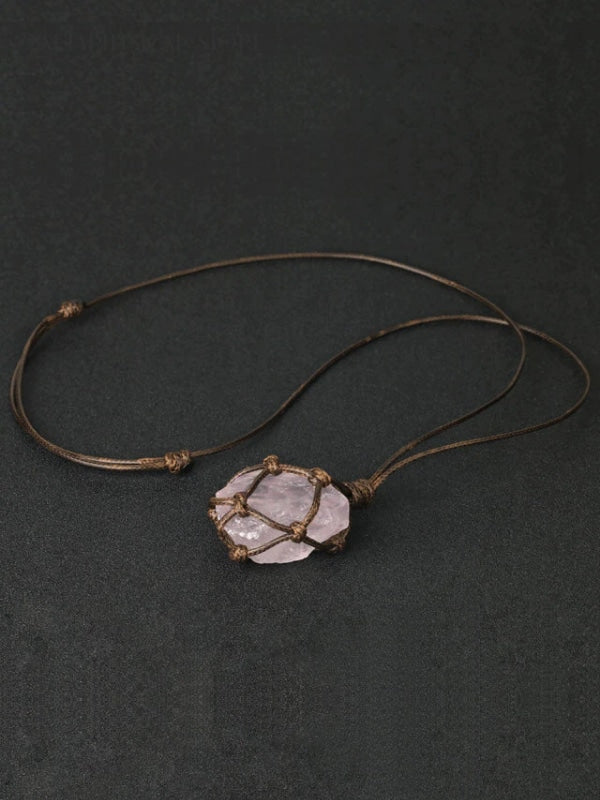 Raw stone necklace