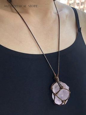 Raw stone necklace