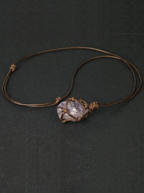 Raw stone necklace