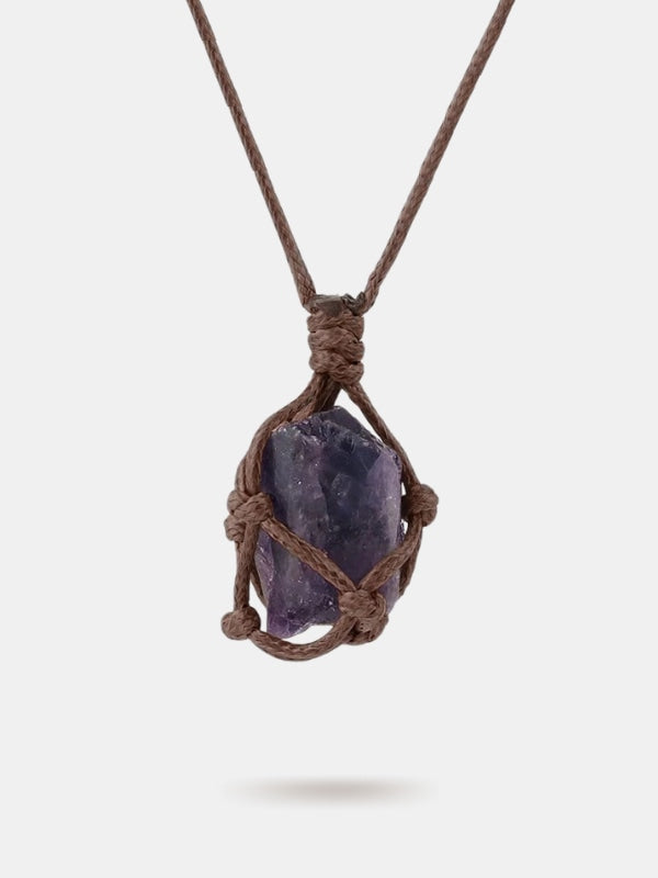 Raw stone necklace