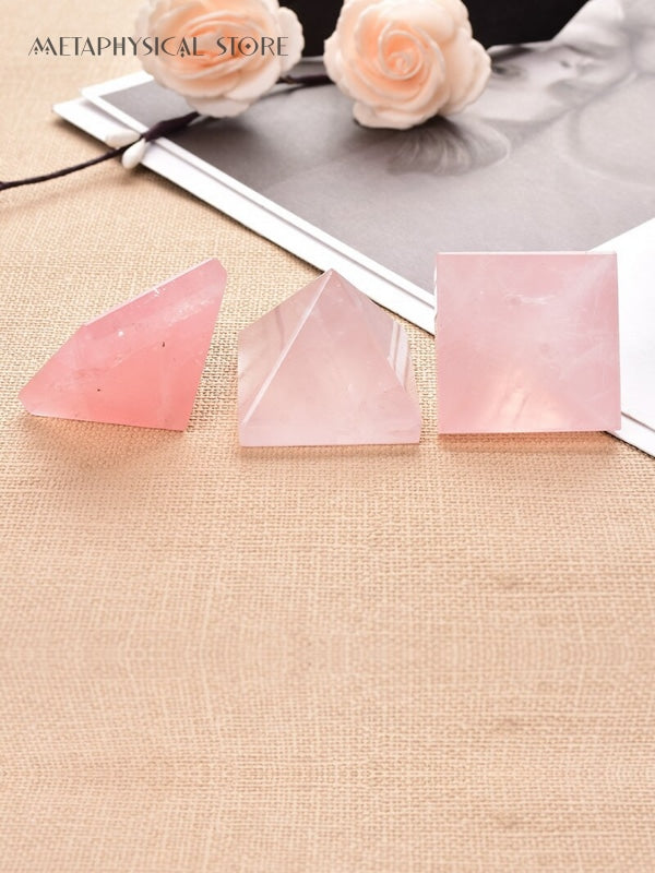 Rose quartz pyramid