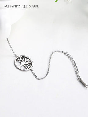 Stainless steel tree of life bracelet