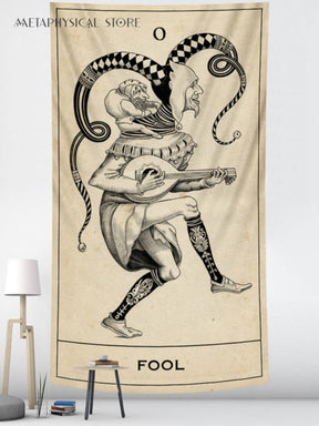 Tarot card tapestry the fool