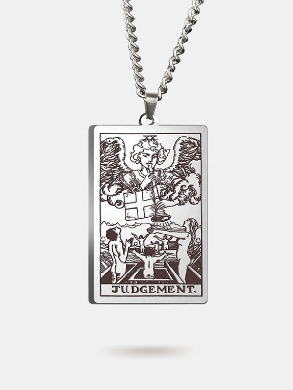 The judgment card necklace