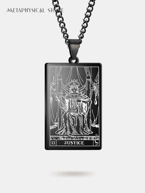 The Justice tarot card necklace